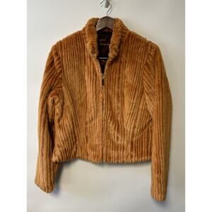 Y2K Tsunami Faux Fur Coat Jacket Medium Funky Retro 90s Indie sleaze Soft Girl